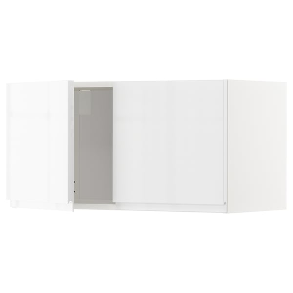 METOD Wall cabinet with 2 doors, white/Voxtorp high-gloss/white, 80x37x40 cm