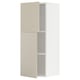 METOD Wall cabinet with shelves/2 doors, white/Havstorp beige, 40x37x100 cm