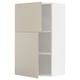 Option: METOD Wall cabinet with shelves/2 doors, white/Havstorp beige, 60x37x100 cm
