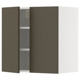 METOD Wall cabinet with shelves/2 doors, white/Havstorp brown-beige, 60x37x60 cm