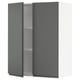 METOD Wall cabinet with shelves/2 doors, white/Voxtorp dark grey, 80x37x100 cm