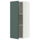 METOD Wall cabinet with shelves, white/Aspudden dark grey-green, 40x37x100 cm