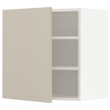 METOD Wall cabinet with shelves, white/Havstorp beige, 60x37x60 cm
