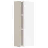 METOD Wall cabinet with shelves, white/Havstorp beige, 20x37x80 cm