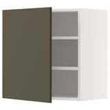 METOD Wall cabinet with shelves, white/Havstorp brown-beige, 60x37x60 cm