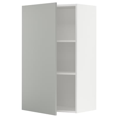 METOD Wall cabinet with shelves, white/Havstorp light grey, 60x37x100 cm