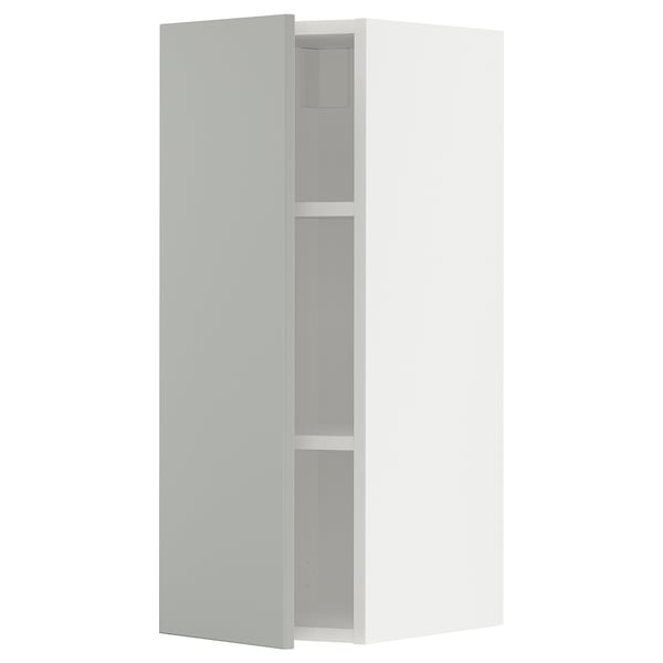 METOD Wall cabinet with shelves, white/Havstorp light grey, 30x37x80 cm