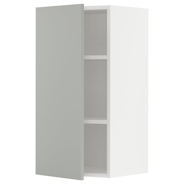 METOD Wall cabinet with shelves, white/Havstorp light grey, 40x37x80 cm