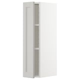 METOD Wall cabinet with shelves, white/Lerhyttan light grey, 20x37x80 cm