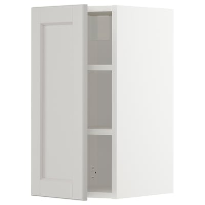 METOD Wall cabinet with shelves, white/Lerhyttan light grey, 30x37x60 cm