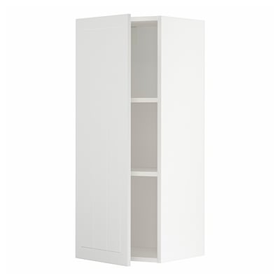 METOD Wall cabinet with shelves, white/Stensund white, 40x37x100 cm