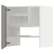 METOD Wall cb f extr hood w shlf/door, white/Bodbyn grey, 60x60 cm