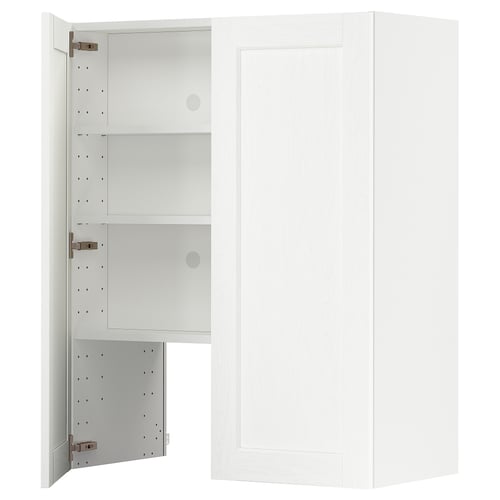 White METOD kitchen cabinet with three adjustable shelves.