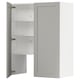 METOD Wall cb f extr hood w shlf/door, white/Lerhyttan light grey, 80x100 cm