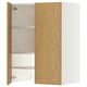 METOD Wall cb f extr hood w shlf/door, white/Sinarp oak veneer, 60x80 cm