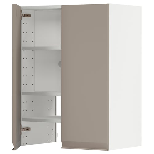 METOD kitchen cabinet, grey-beige, modern, adjustable shelves, left/right door.
