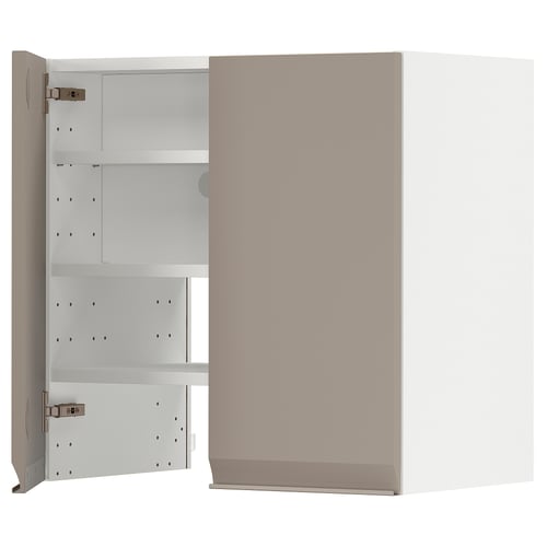 METOD kitchen cabinet, matte grey-beige, square shape, modern design with adjustable shelves.