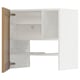 METOD Wall cb f extr hood w shlf/door, white/Vedhamn oak, 60x60 cm