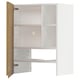METOD Wall cb f extr hood w shlf/door, white/Voxtorp oak effect, 60x80 cm