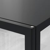 MILSBO Glass-door cabinet, anthracite, 101x100 cm