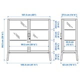 MILSBO Glass-door cabinet, anthracite, 101x100 cm