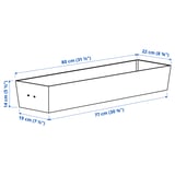 MITTZON Container f frame w castors, white, 80x14 cm