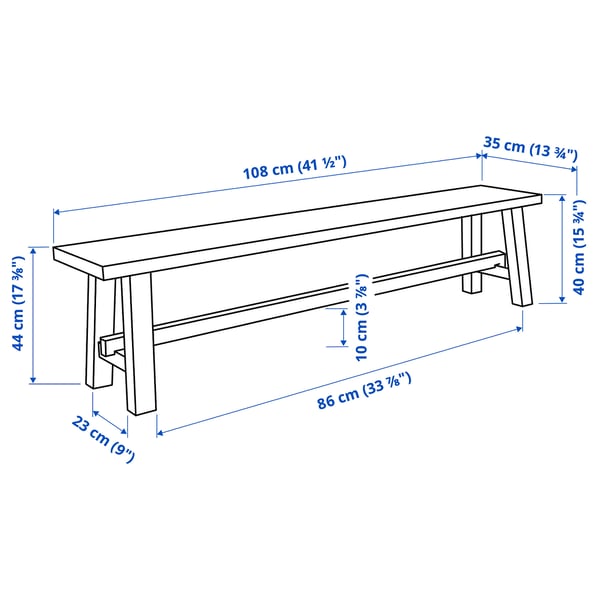 MÖCKELBY / MÖCKELBY Table and 2 benches, oak/oak, 235x100 cm