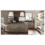 MÖCKLARP Custom made worktop, matt black/brown marble effect/high pressure porcelain, 1 m²x2.0 cm