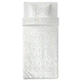 MÖJLIGHET Duvet cover and pillowcase, white/mosaic patterned, 150x200/50x80 cm