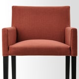 MÖRBYLÅNGA / MÅRENÄS Table and 4 chairs with armrests, oak veneer black/Gunnared red-brown, 145 cm