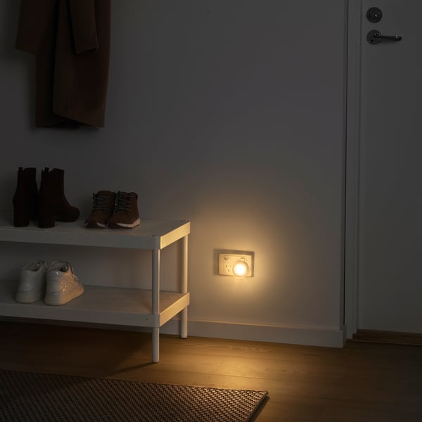 MÖRKRÄDD LED nightlight with sensor, white