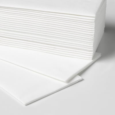 MOTTAGA Paper napkin, white, 38x38 cm