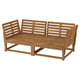 NÄMMARÖ 2-seat modular sofa, outdoor armrests/light brown stained, 183 cm