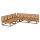 NÄMMARÖ 4-seat modular corner sofa, outdoor/light brown stained, 254x254 cm