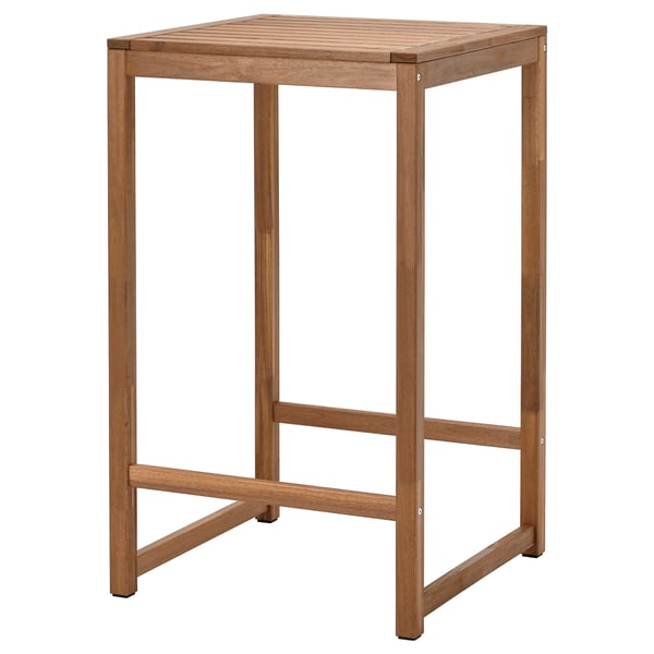 NÄMMARÖ Bar table, outdoor, light brown stained, 63x63 cm