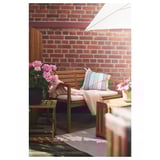 NÄMMARÖ Bench with backrest, outdoor, light brown stained
