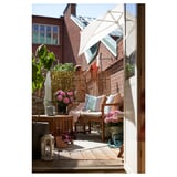 NÄMMARÖ Bench with backrest, outdoor, light brown stained