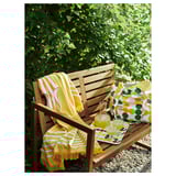 NÄMMARÖ Bench with backrest, outdoor, light brown stained