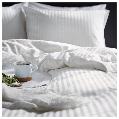 NATTJASMIN Duvet cover and 2 pillowcases, white, 200x200/50x80 cm