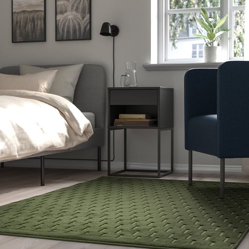 NÖVLING rug, low pile, green, 128x195 cm IKEA