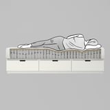 NORDLI Bed frame with storage and mattress, white/Vågstranda extra firm, Queen