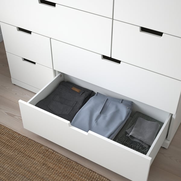 NORDLI Chest of 12 drawers, white, 120x145 cm