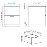 NORDLI Chest of 2 drawers, white, 40x54 cm