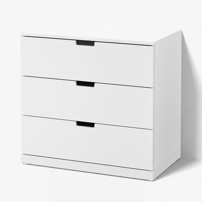 NORDLI Chest of 3 drawers, white, 80x76 cm