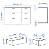 NORDLI Chest of 6 drawers, anthracite, 120x76 cm