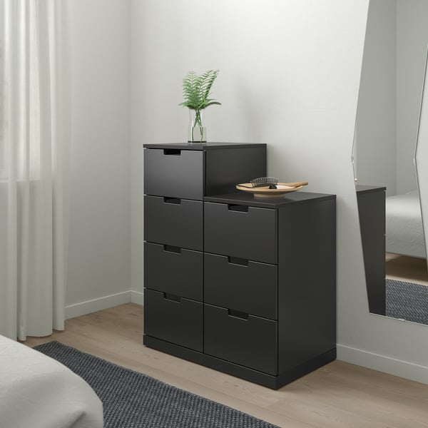 NORDLI Chest of 7 drawers, anthracite, 80x99 cm
