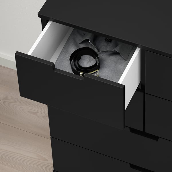 NORDLI Chest of 8 drawers, anthracite, 120x99 cm