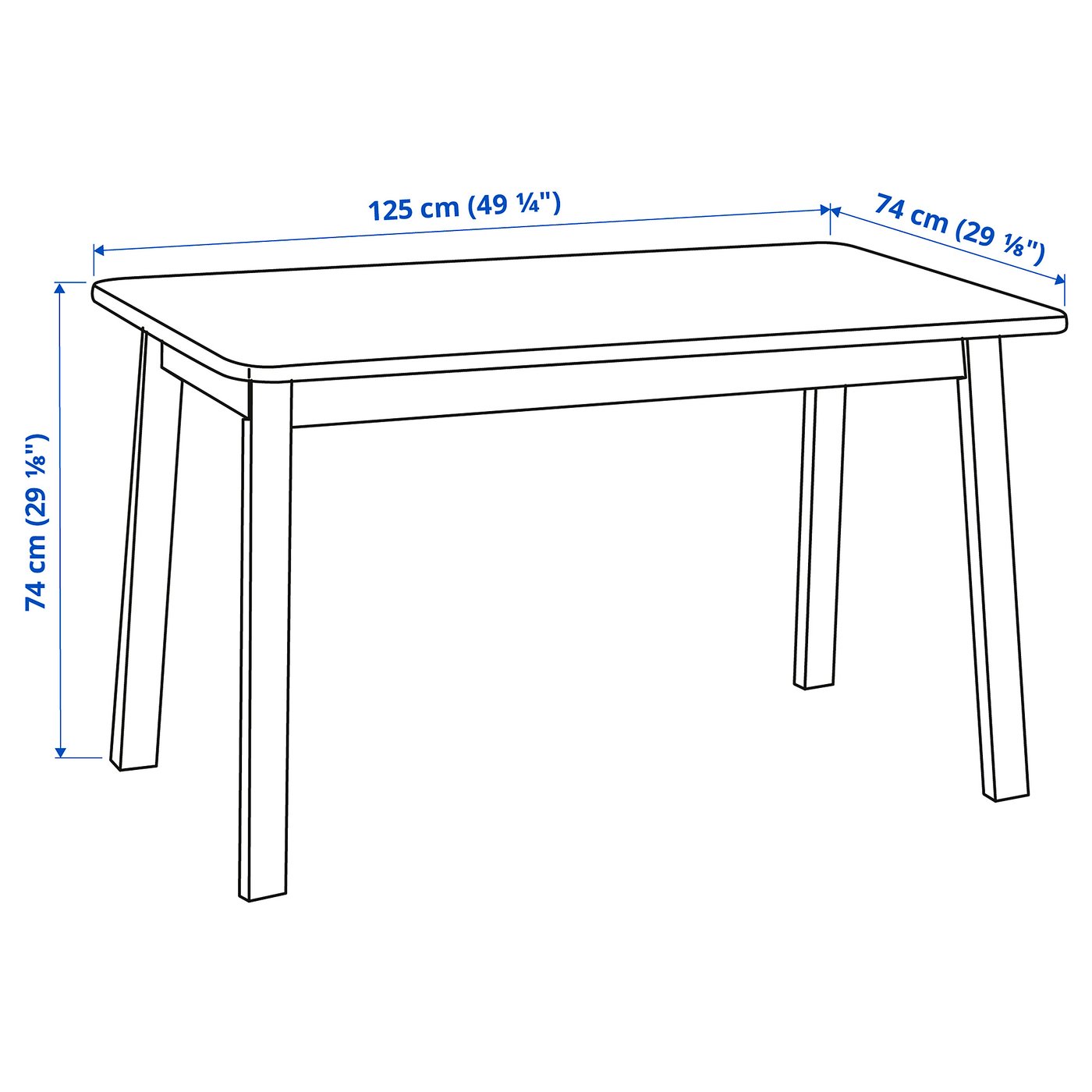 NORRÅKER Table, birch, 125x74 cm - IKEA