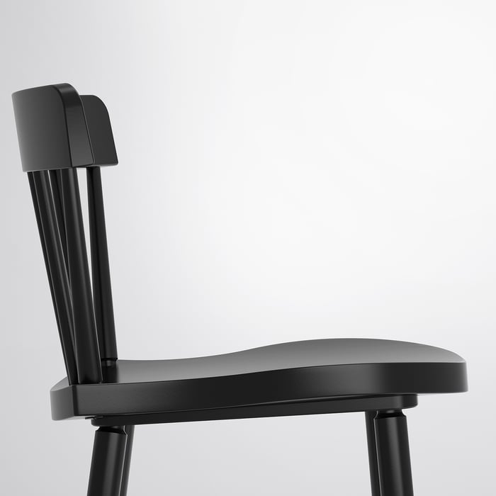 NORRARYD Bar stool with backrest, black IKEA