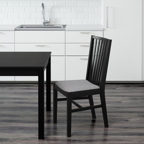 NORRNÄS Chair, black, Isunda grey - IKEA